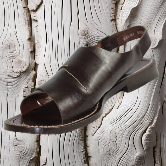 Mezlan Delhi Handmade In Spain Dark Brown Sandal Size 9 - Picture 5 of 12